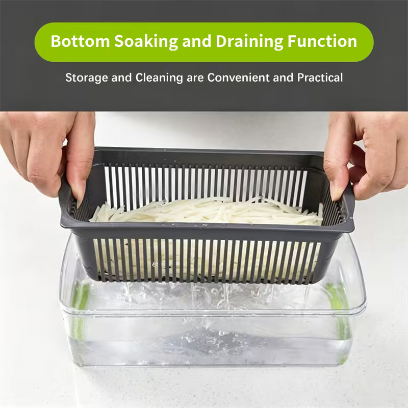 7-in-1 Multifunctional Vegetable Chopper & Slicer with Container