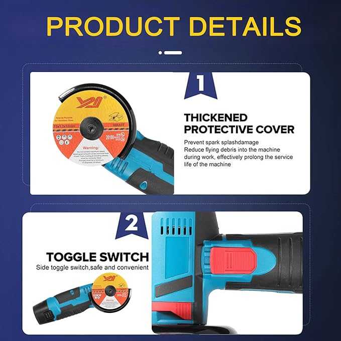 12V Cordless Angle Grinder – Handheld Portable Electric Grinder, 800W