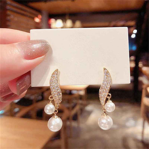 Elegant Pearl Drop Earrings alternate view