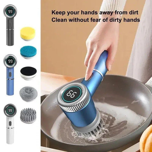 5-in-1 Electric Cleaning Brush with Interchangeable Heads