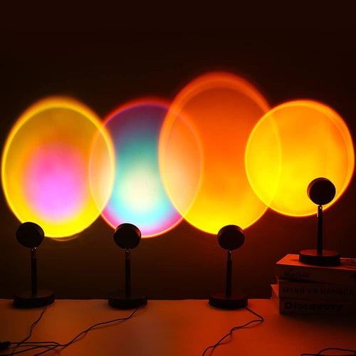 LED Sunset Projection Lamp with 180° Adjustable Head