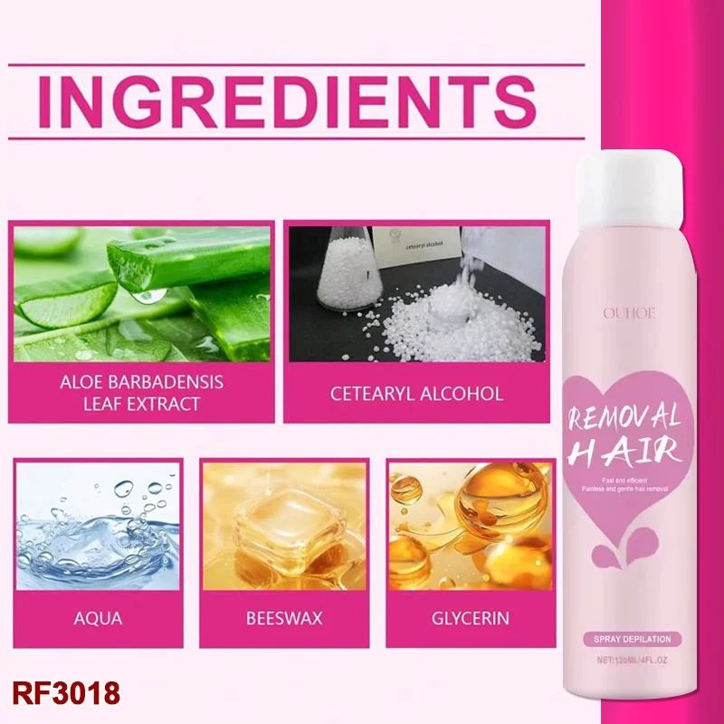 120ml Hair Removal Spray – Painless, Quick-Acting Depilatory Spray
