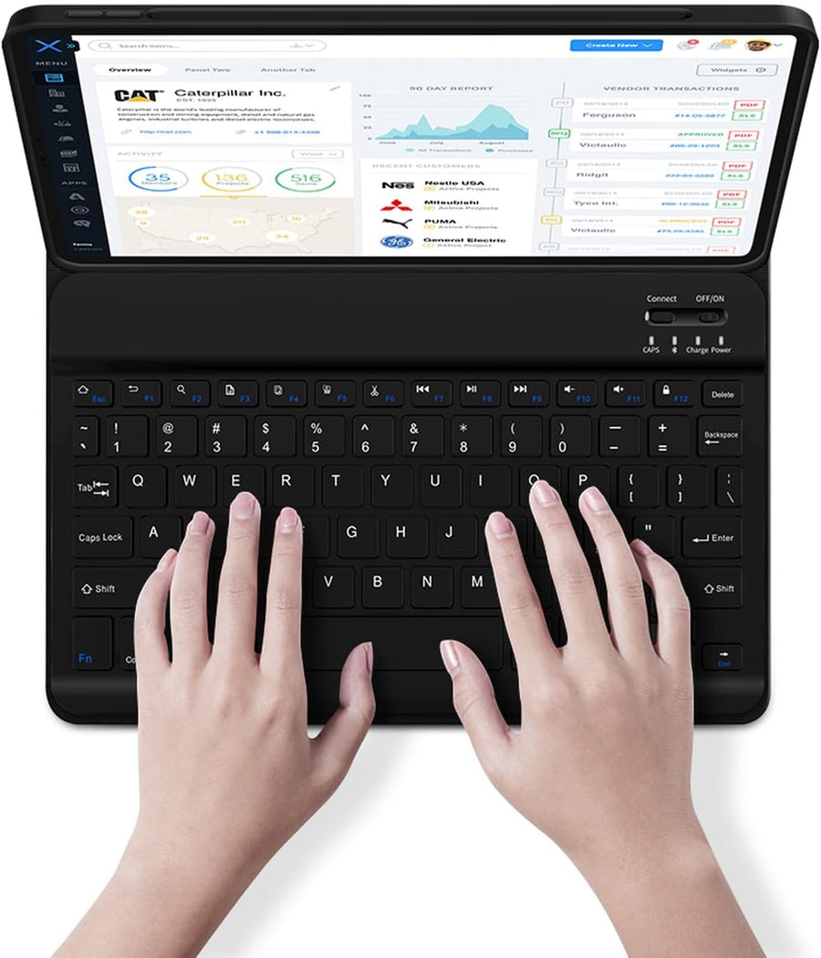Arabic & English Wireless Keyboard Leather Tablet Case – iPad & Tablet Cover