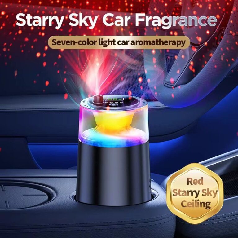 Smart Car Air Freshener – RGB Light & Fog Effect Aromatherapy Diffuser