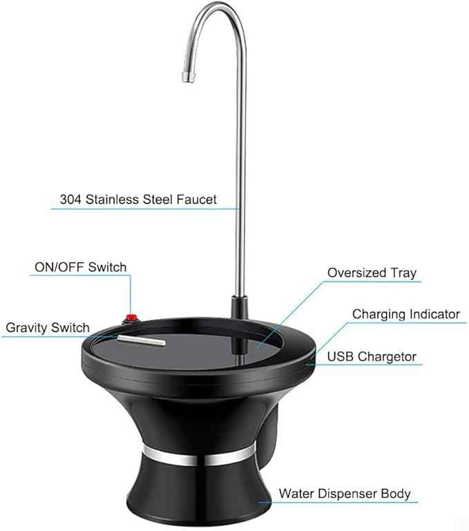 Automatic Electric Drinking Water Bottle Pump – USB Rechargeable Dispenser