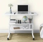Movable Laptop Desk Wooden Height-adjustable Computer Desk Simple Storage Computer Table with Wheel 1