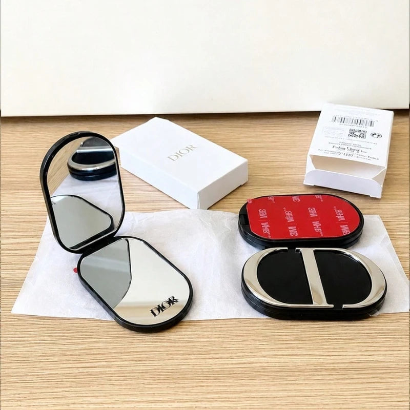 Dior Inspired Foldable Phone Stand with Mirror | 2-in-1 Phone Holder & Makeup Mirror | White, Black, Pink