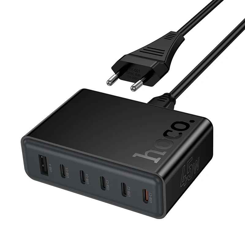 Hoco – 6-in-1 Fast Charger Hub USB-C Multi-Port