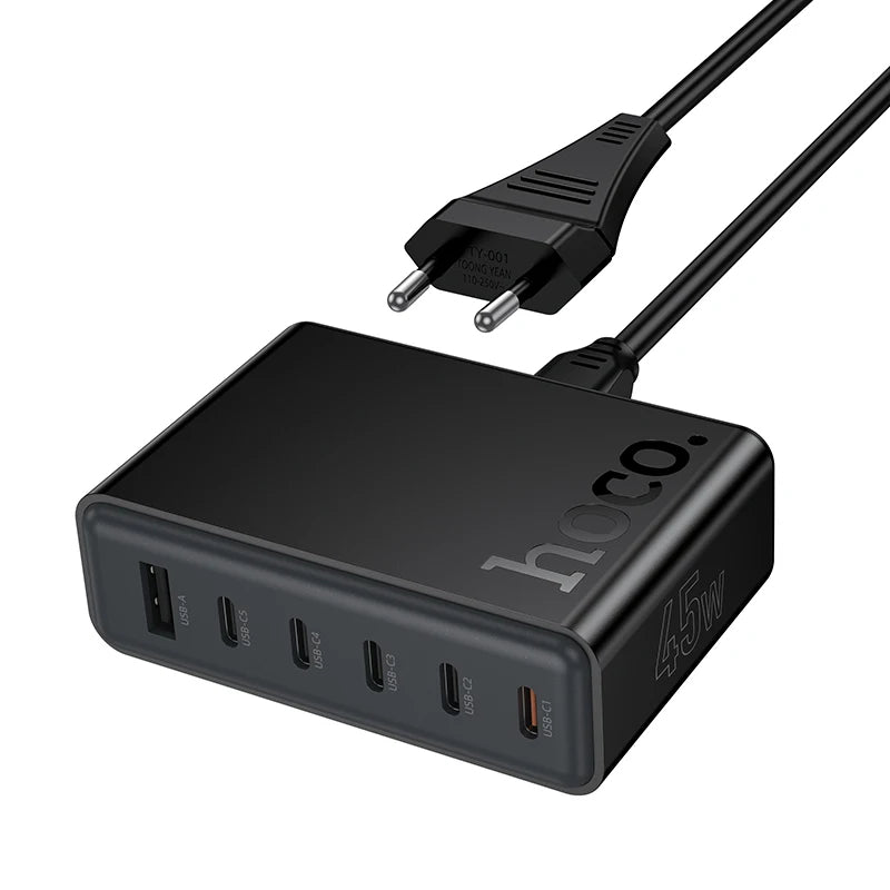 Hoco – 6-in-1 Fast Charger Hub USB-C Multi-Port