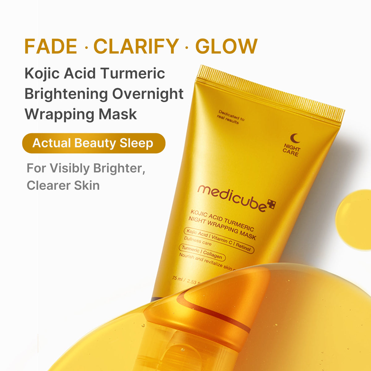 Medicube Kojic Acid Turmeric Overnight Wrapping Peel Off Mask application