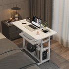 Movable Laptop Desk Wooden Height-adjustable Computer Desk Simple Storage Computer Table with Wheel 2