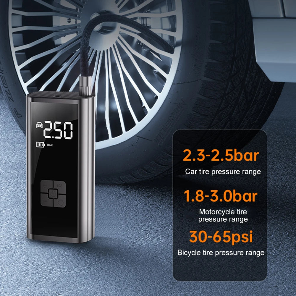Portable Cordless Tyre Inflator – 150 PSI with LED Light
