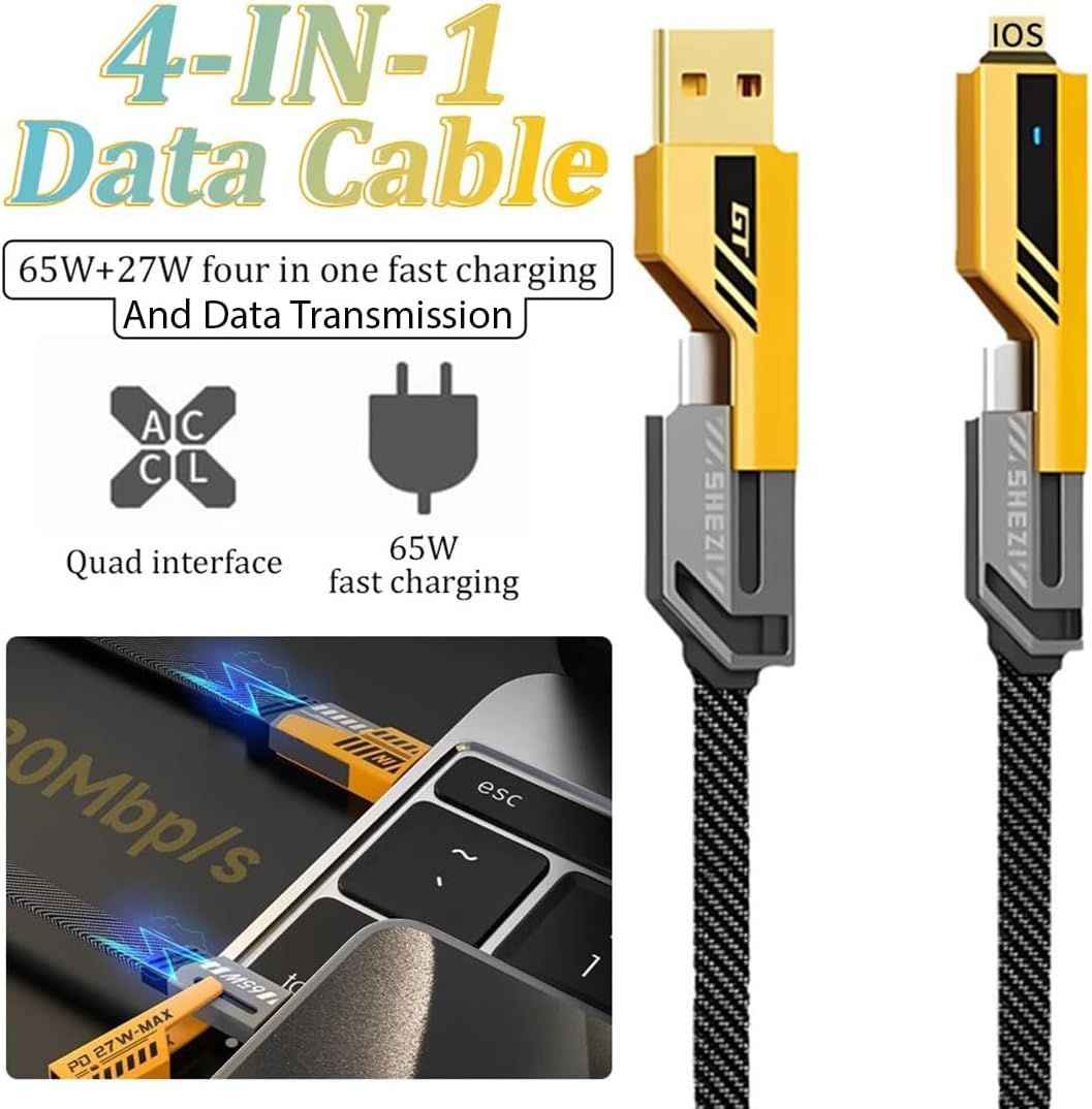4-in-1 USB Charging Cable for Multiple Devices