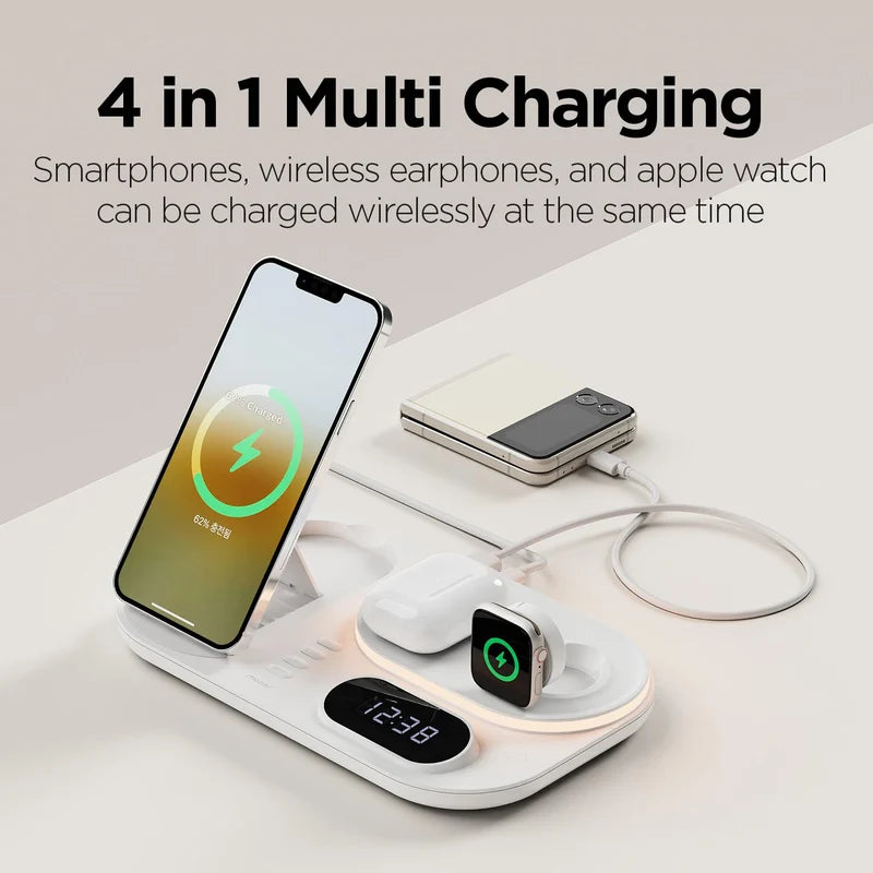 4-in-1 Wireless Charging Dock for Phone, Watch & Earbuds