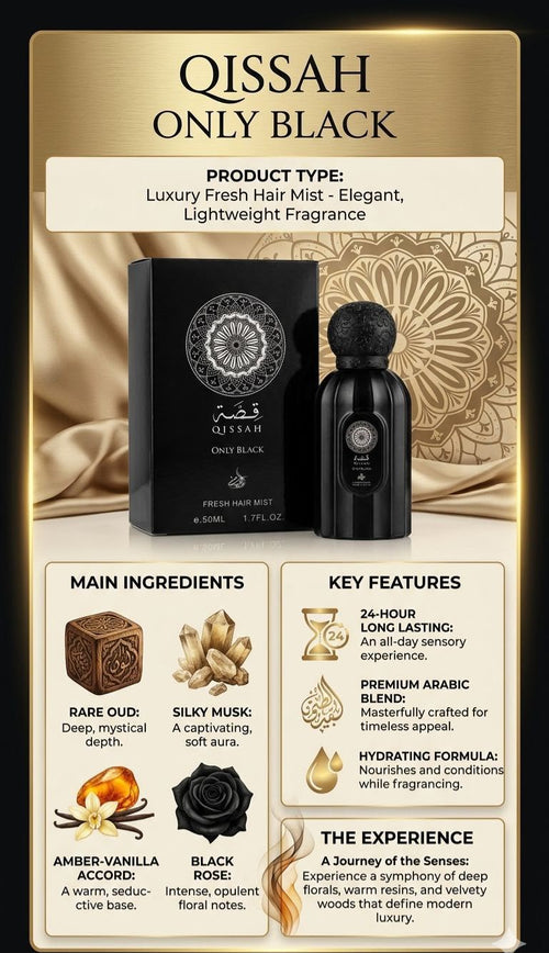 Qissah Only Black – Fresh Hair Mist 50ml