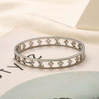 Black Cutout Monogram Pattern Bangle Bracelet 1