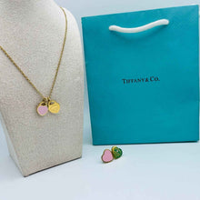 Double Heart Enamel Jewellery Set – Necklace & Earrings | طقم مجوهرات القلب المزدوج بالمينا