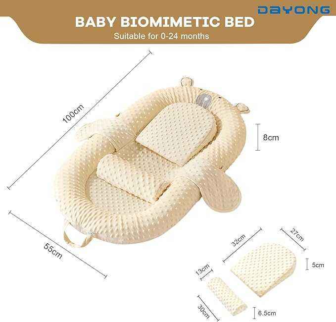 Baby Lounger Sleeping Nest – Double-Sided Suede & Soft Fabric, Newborn