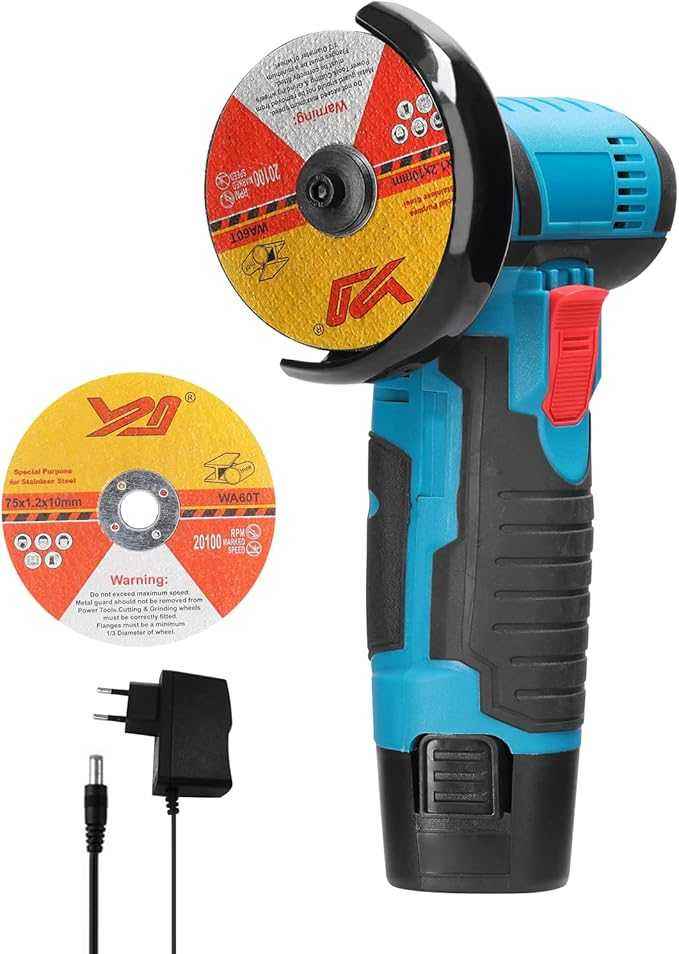 12V Cordless Angle Grinder – Handheld Portable Electric Grinder, 800W