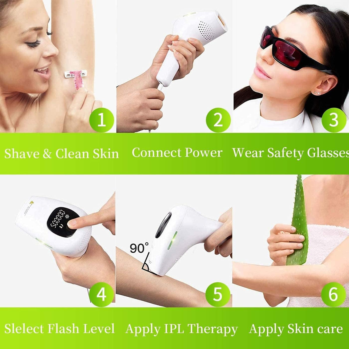 IPL Hair Removal System with Protective Glasses