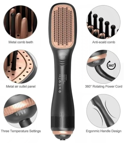 Joy Professional 2-in-1 Hair Styling Brush | Hot Air Dryer & Hair Straightener alternate view