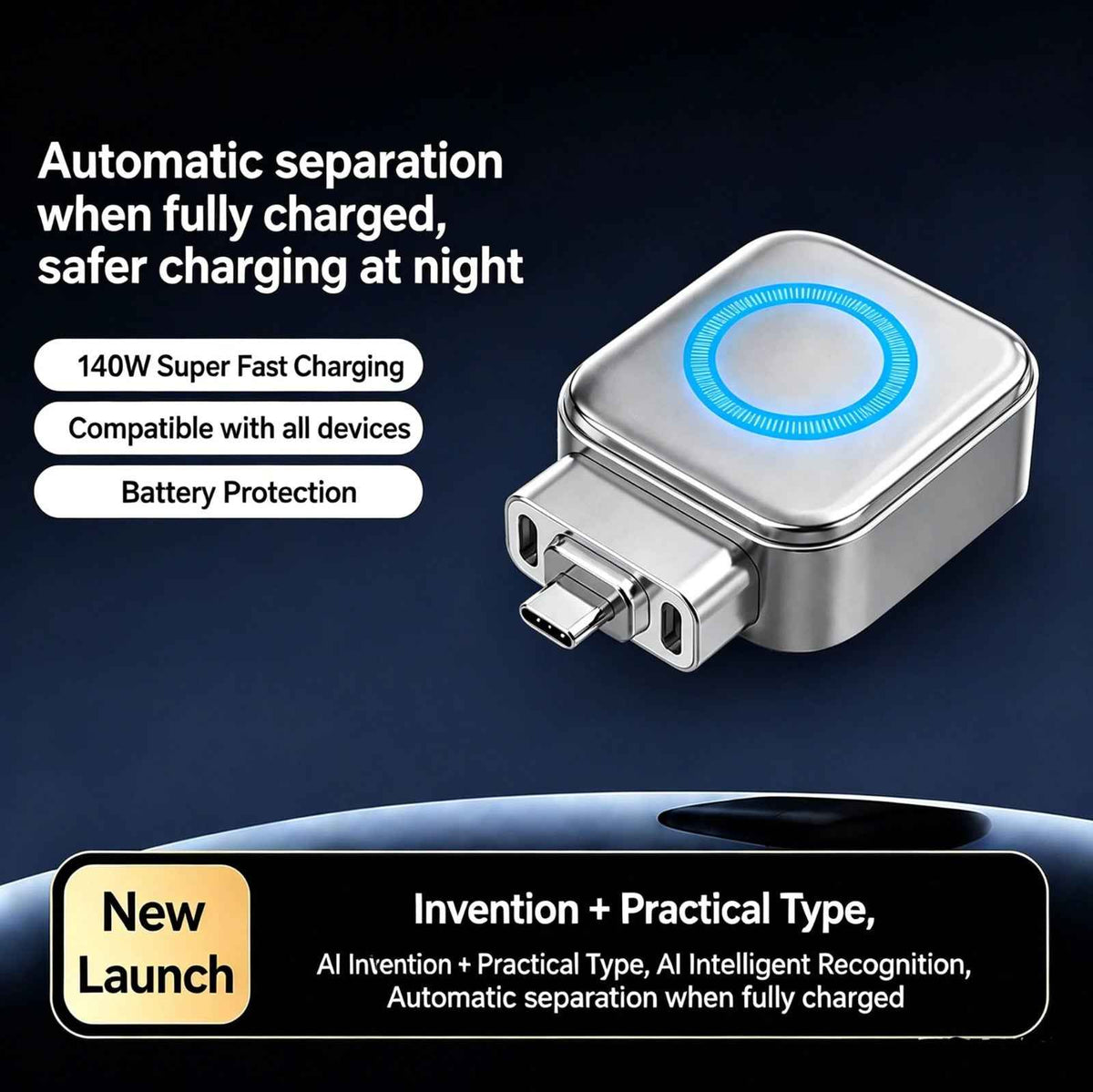 X01 USB-C Auto Eject Charging Adapter – Up to 140W Listed
