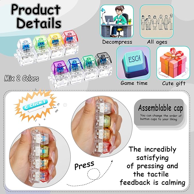 Stress Release Fidget Buttons - WaveByte