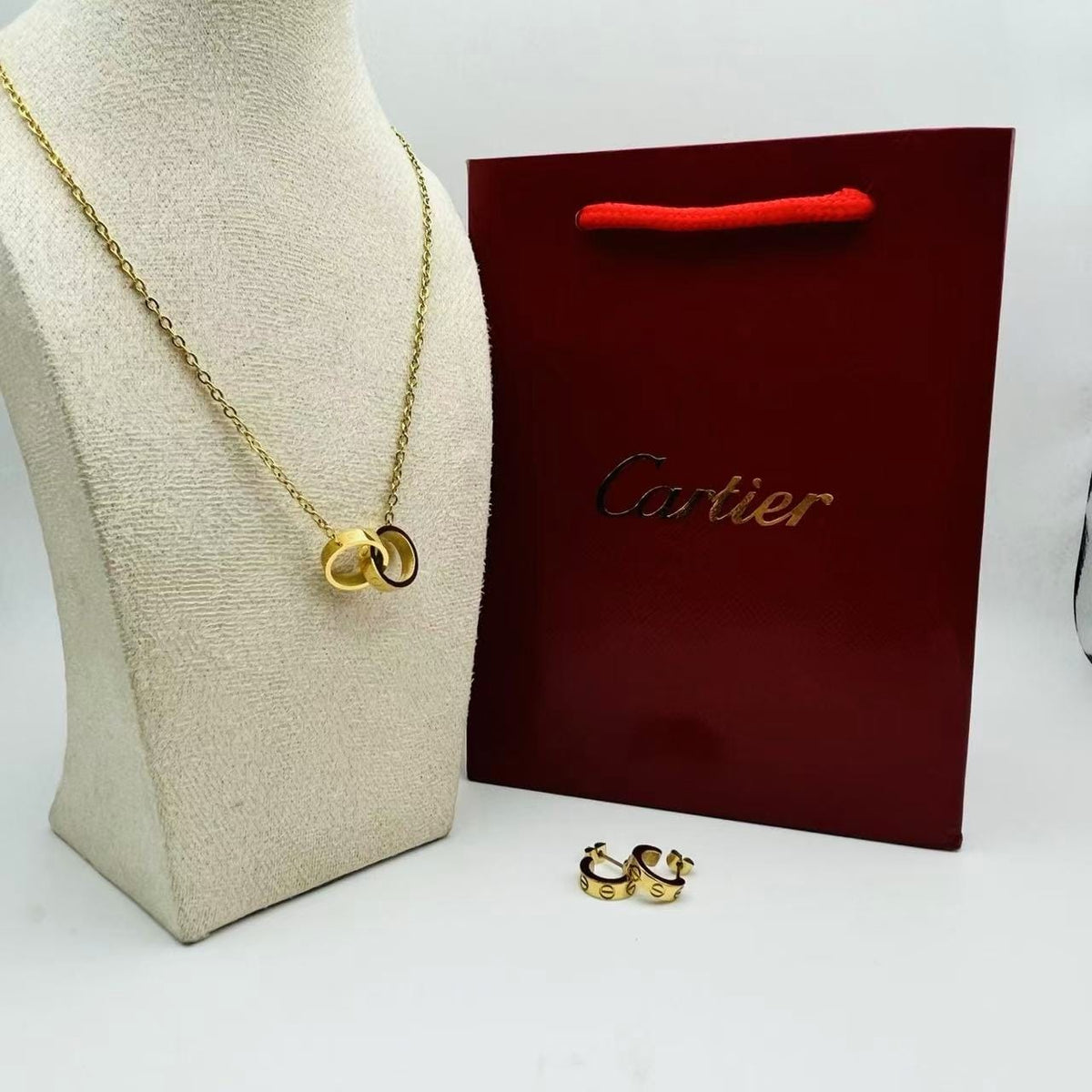 Love Screw Ring Jewellery Set – Necklace & Earrings | طقم مجوهرات حلقة اللوف سكرو