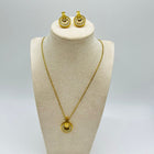 Bvlgari Inspired Circle Pendant Necklace & Earrings Set | Gold-Tone Crystal Pavé Jewellery 1