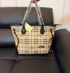 Burberry Inspired Tote Shopper Bag | Classic Check Design | 46×16×29cm 1