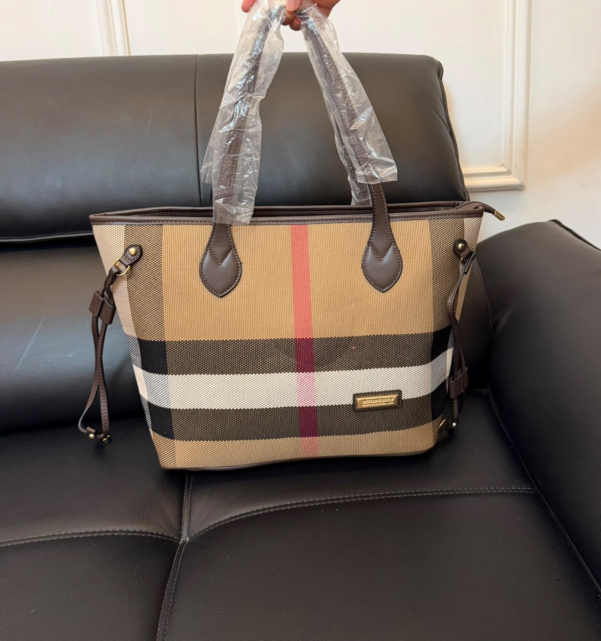 Classic Check Tote Shopper Bag – 46 × 16 × 29cm