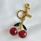 Coach Inspired Cherry Keychain | Glitter Resin Cherries & Gold Hardware | Bag Charm 1