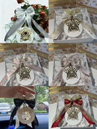 Dior Inspired Car Fragrance Stone Hanger | Satin Ribbon Bow & Gold Star | Car Air Freshener 4