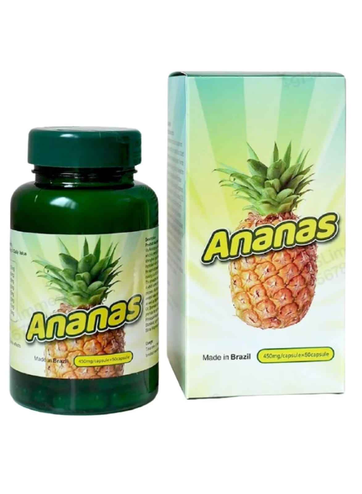 Pineapple Supplement 450mg Capsules 50 Count Metabolism & Digestive Support Herbal Formula Made in Brazil