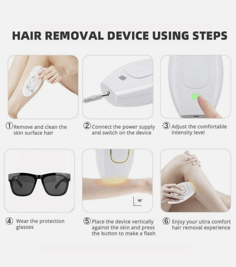 IPL Hair Removal Laser Epilator Women with glasses