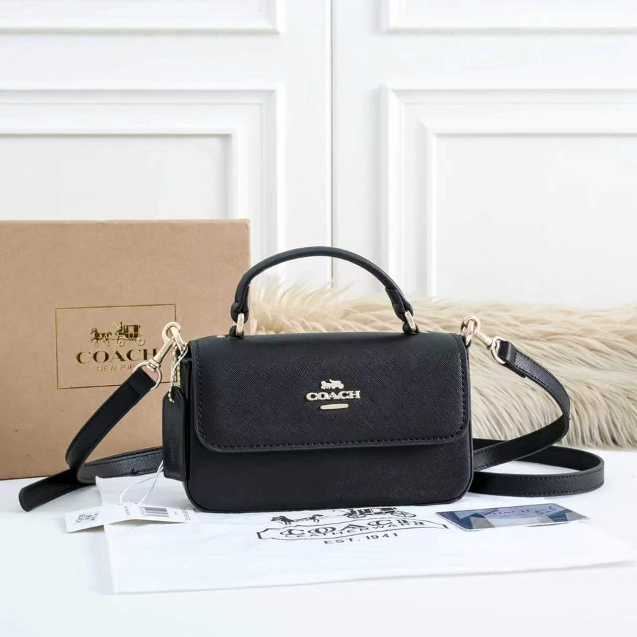 Coach 412 Structured Handbag | Classic Mini Bag with Box | 19×5×6cm
