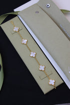 VanCleef & Arpels Vintage Alhambra Bracelet – 5 Motifs | 18K Gold Plated | Mother of Pearl 3