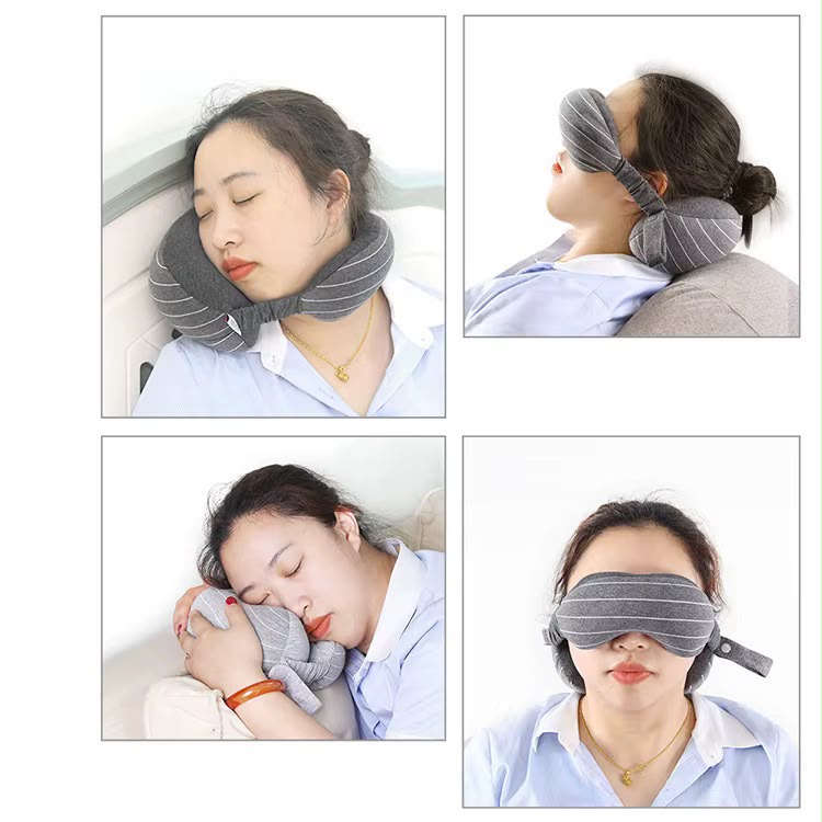 Foldable U-Shaped Travel Neck Pillow – Compact Portable Support Cushion