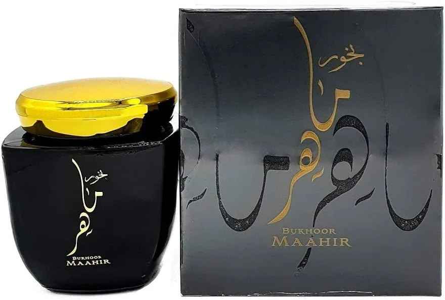 Bukhoor Maahir | Premium Arabic Incense | Luxury Black & Gold Jar | بخور ماهر الفاخر