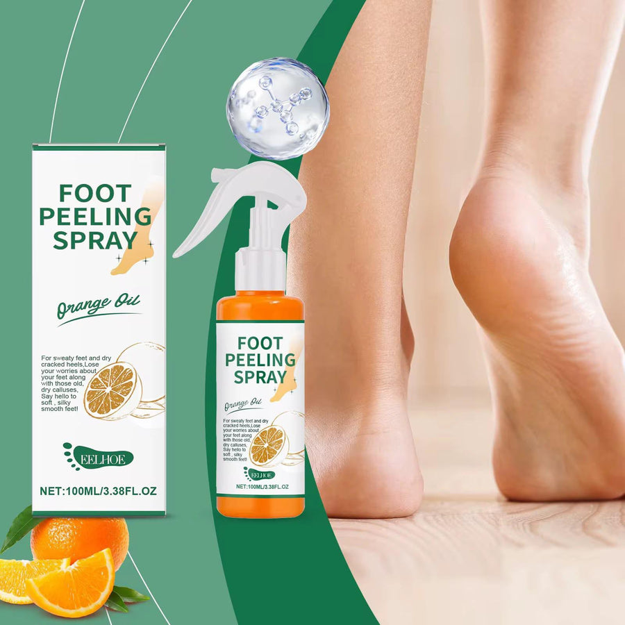 Foot Peeling Spray with Orange Oil | Deep Cleansing & Moisturising Heel Repair | بخاخ تقشير القدمين بزيت البرتقال