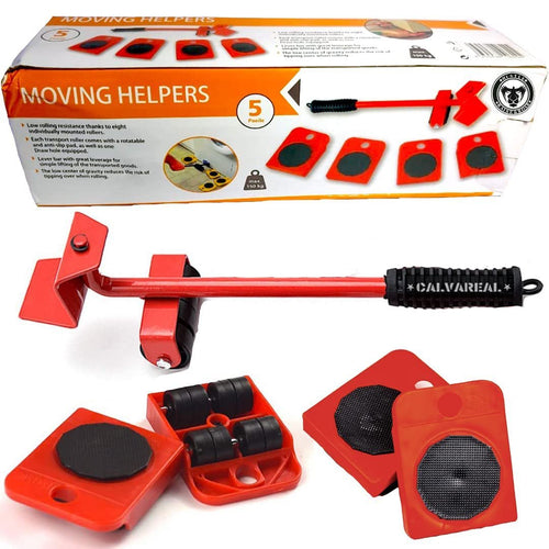 Furniture Mover Roller Set with Lifting Bar | 5-Piece Heavy Duty Moving Helper Kit | أداة تحريك الأثاث