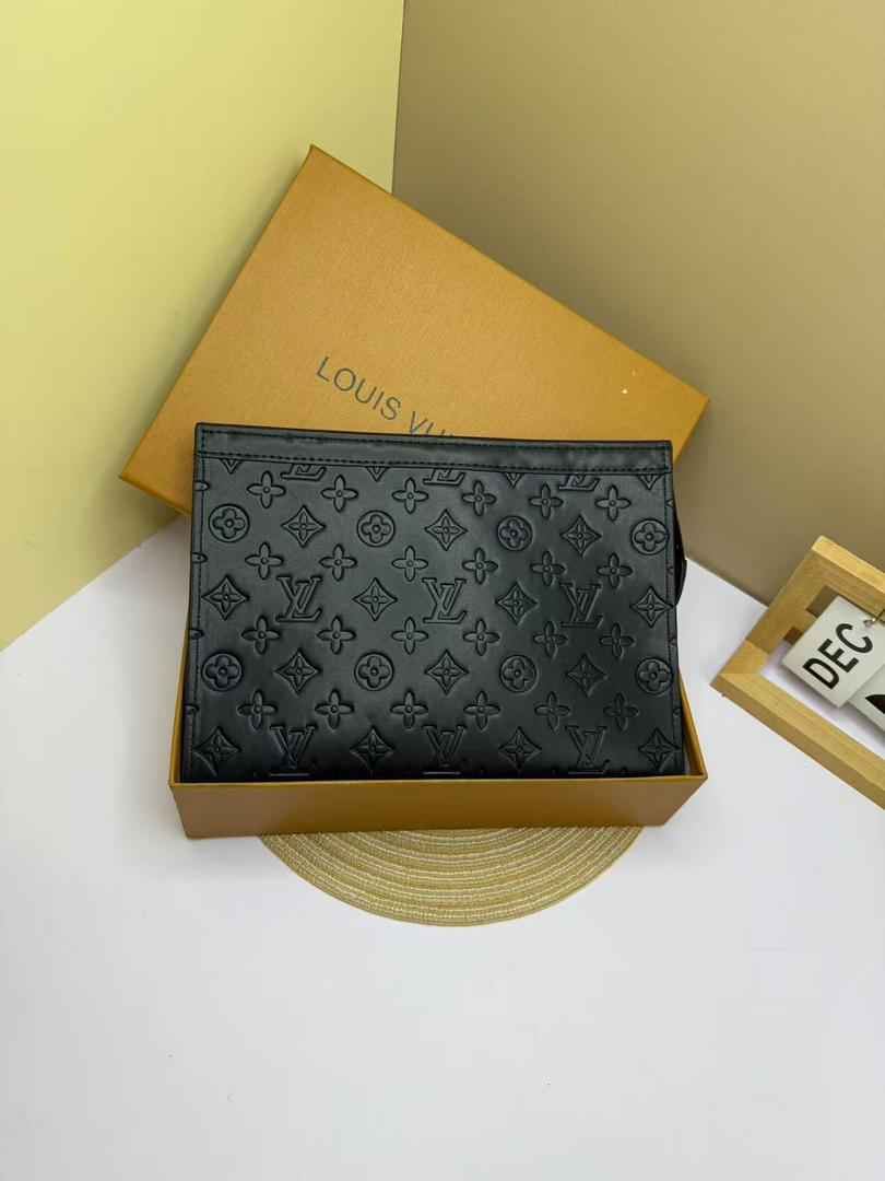 Monogram Canvas Men's Clutch Pouch | Luxury Designer-Style Zip Pouch with Gift Box | حقيبة كلاتش رجالي مونوغرام