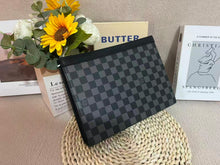 Men's Monogram Canvas Clutch Pouch – Zip Closure, 27 × 21cm