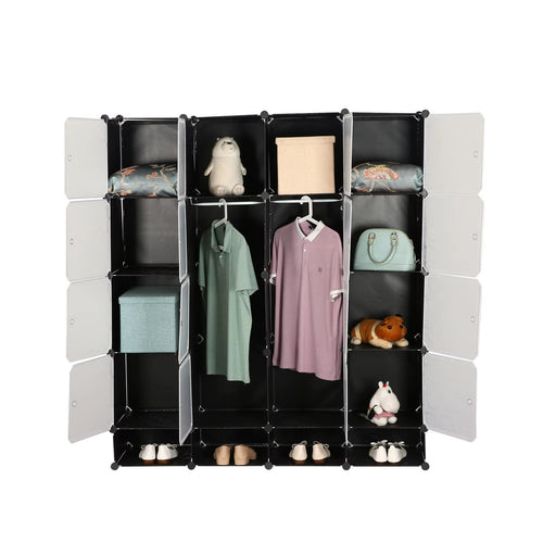 Multi-Section Modular Wardrobe with Shoe Storage | خزانة ملابس معيارية مع تخزين للأحذية