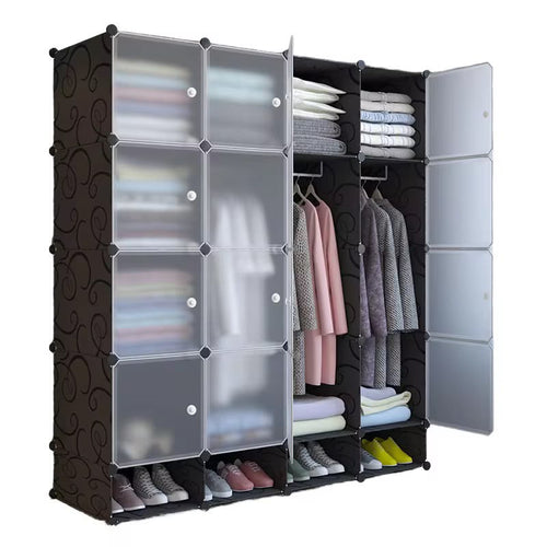Multi-Section Modular Wardrobe with Shoe Storage | خزانة ملابس معيارية مع تخزين للأحذية alternate view
