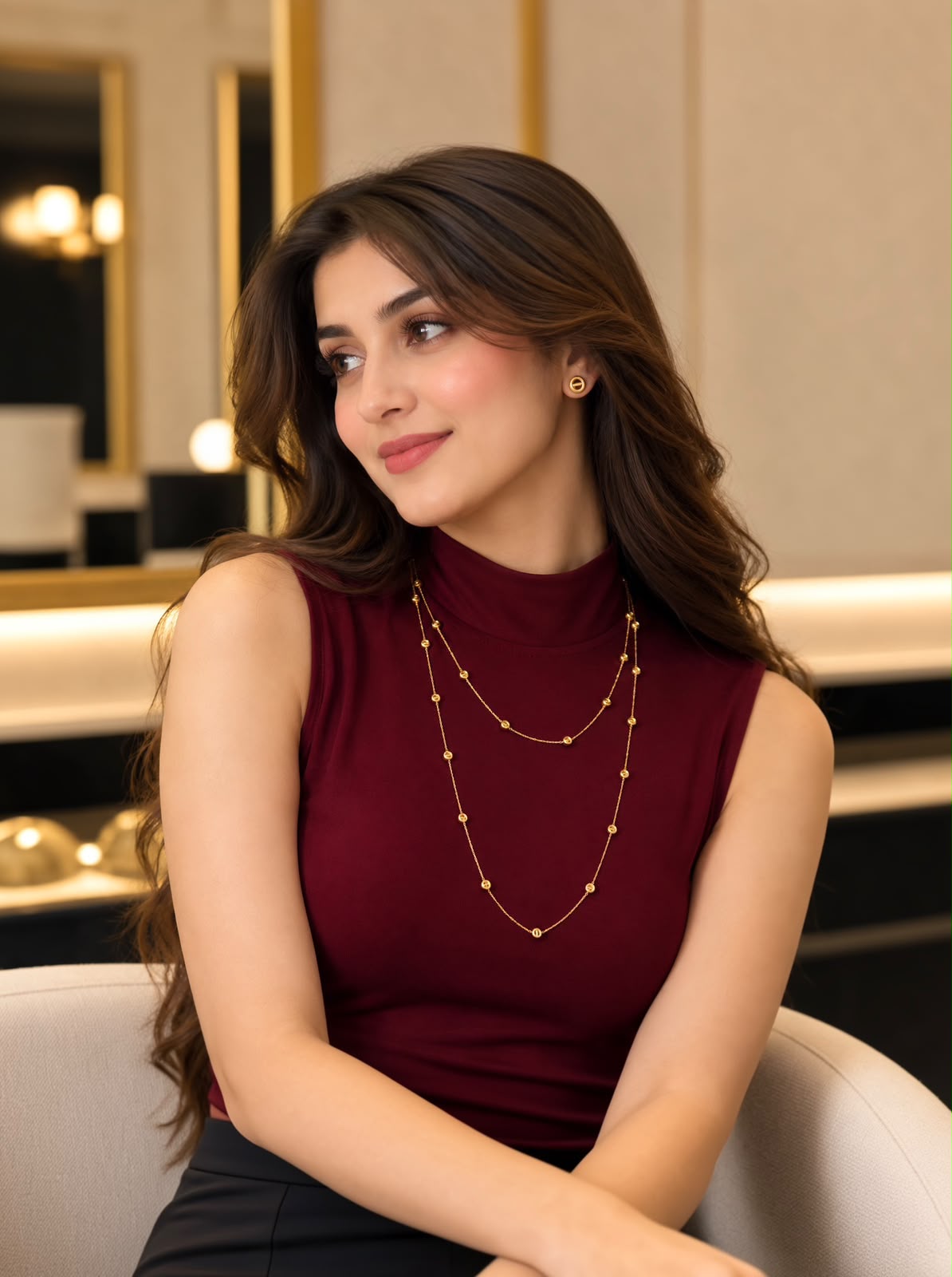 طقم مجوهرات LOVE مكون من قلادة وأقراط متعددة طرق الارتداء
