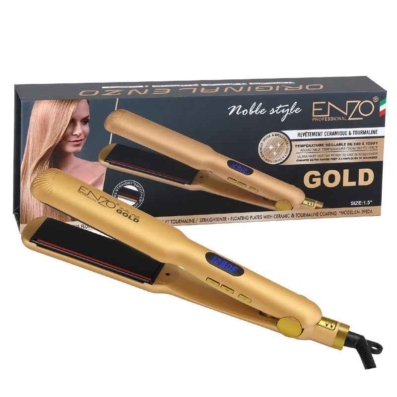 ENZO Gold Hair Straightener for Everyday Hair Styling