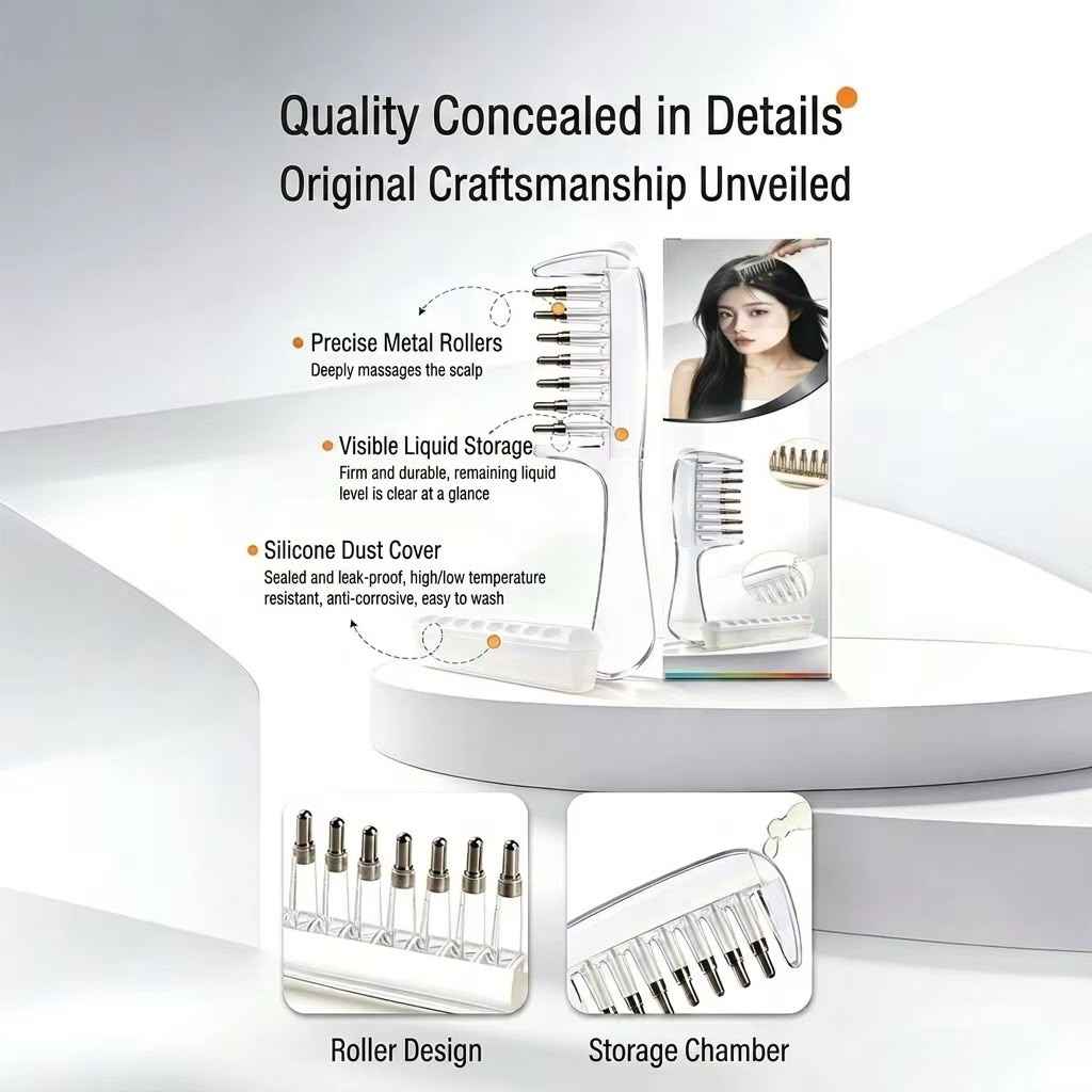 Crystal Serum Comb for Scalp Massage