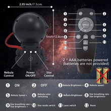 Astronaut Nebula Projector – full product view with USB cable and remote