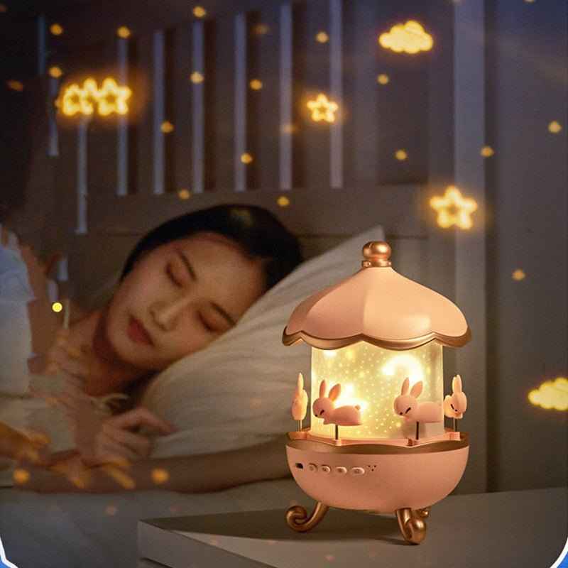 Rabbit Projector Night Light with Music & Spinning Effects